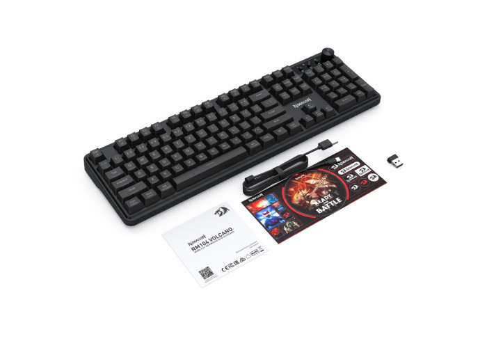 Redragon RM104 VOLCANO K526 WL Tri-Mode Gaming Membrane Keyboard with knob