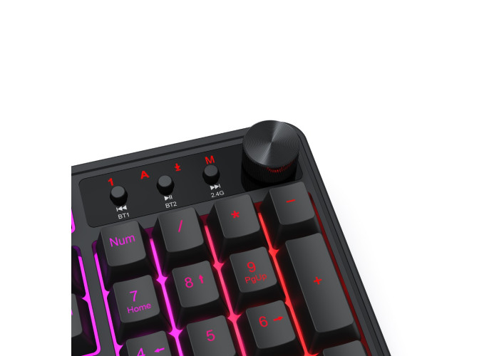 Redragon RM104 VOLCANO K526 WL Tri-Mode Gaming Membrane Keyboard with knob