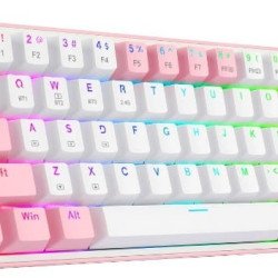 Redragon Fizz Pro K616 Tri Mode RGB Hot Swap Red Switch Mechanical Gaming Keyboard Pink 